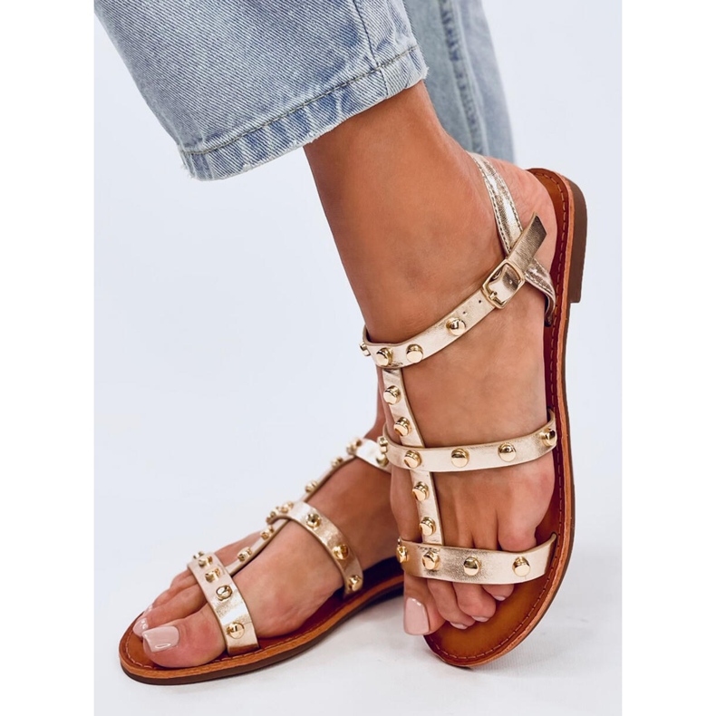 Sandales à clous Neha Gold doré 2