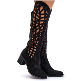 Bottines à Talons Ajourées Noir Pinkema le noir 9