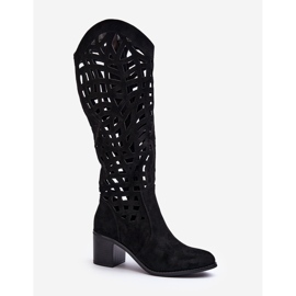 Bottines à Talons Ajourées Noir Pinkema le noir 1