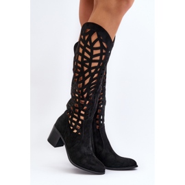 Bottines à Talons Ajourées Noir Pinkema le noir 2