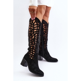 Bottines à Talons Ajourées Noir Pinkema le noir 3