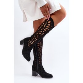 Bottines à Talons Ajourées Noir Pinkema le noir 5