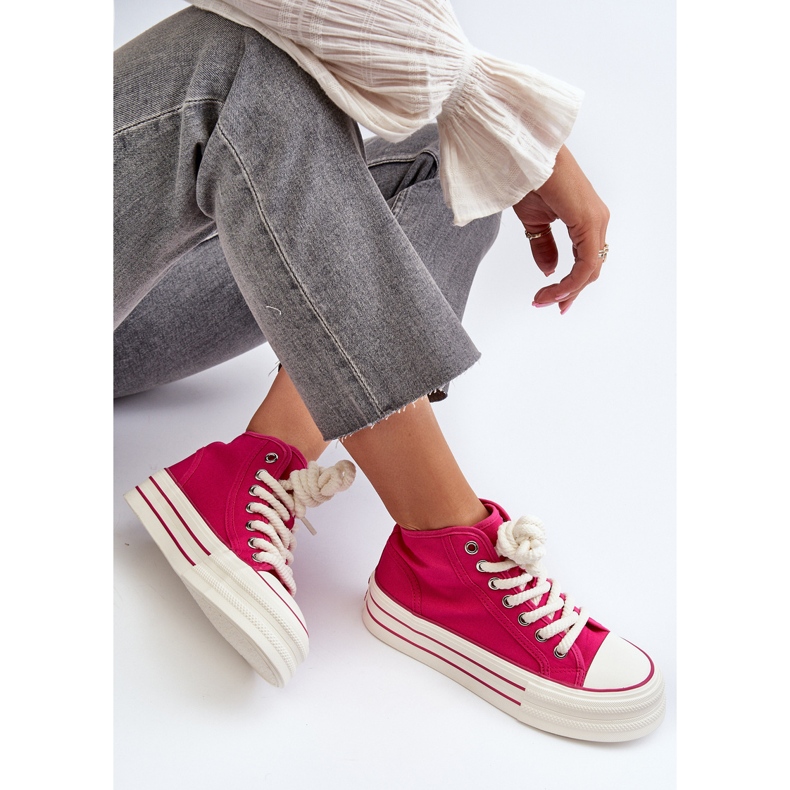 Baskets Plateforme Femme Fuchsia Aineri rose 2