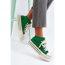 Baskets Plateforme Femme Vert Aineri 1