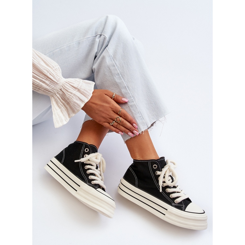 Baskets Plateforme Femme Noir Aineri le noir 1