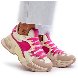 Baskets Femme à Semelle Épaisse Fuchsia Peonema rose 9