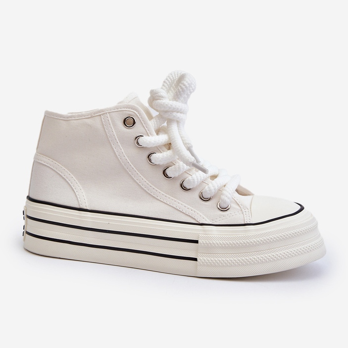 Baskets Plateforme Femme Blanc Aineri 2