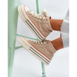 Baskets Plateforme Femme Beige Aineri 2