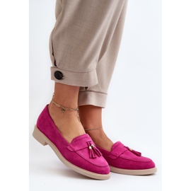 Zazoo 3420 Mocassins en daim pour femme à talon plat Fuskja rose 2