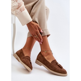 Zazoo 3420 Mocassins en daim à talons plats pour femme, marron brun 2