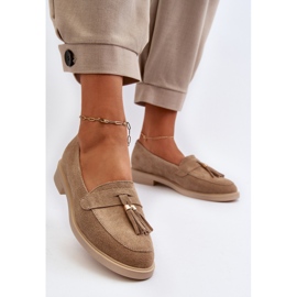 Zazoo 3420 en daim pour femmes avec talons plats beige 4