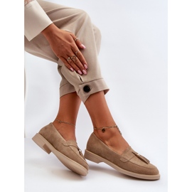 Zazoo 3420 en daim pour femmes avec talons plats beige 9