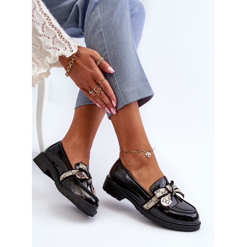 Mocassins Brogues Femme Vernis S.Barski HY330A Noir le noir 1