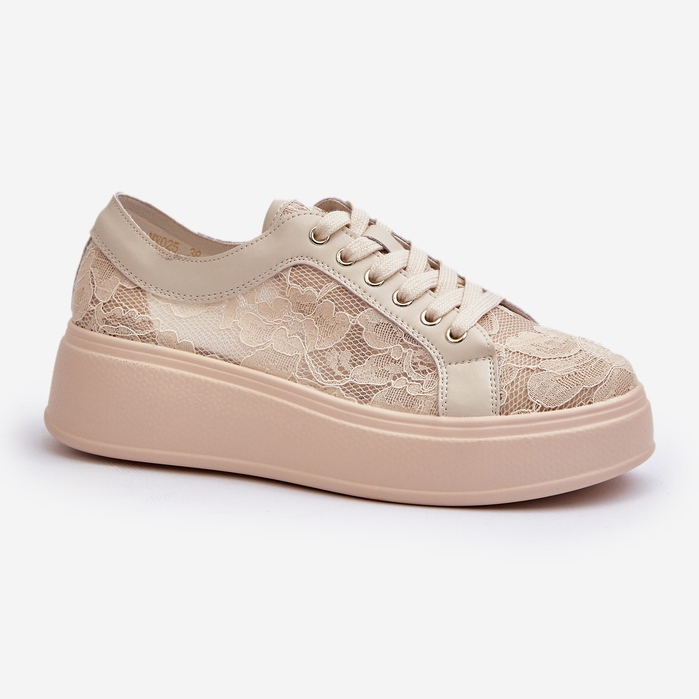 S.Barski Baskets en dentelle pour femmes sur la plate-forme S. Barski Hy51 Beige 1