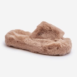 Chaussons Fourrure Beige Femme Stepia 1
