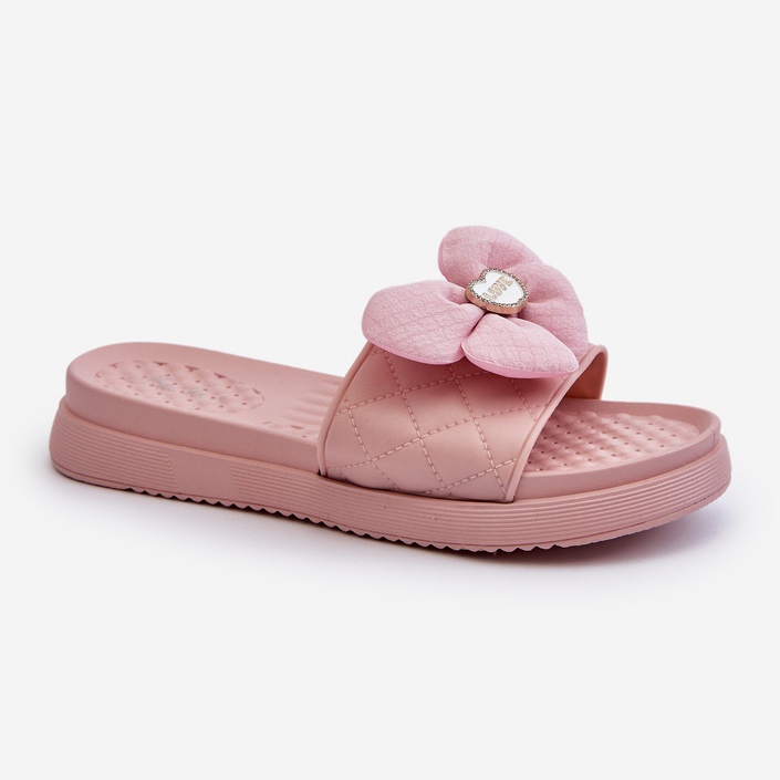 Tongs pour femmes avec décoration sur plateforme basse, rose Cedrella 2