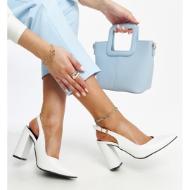 Escarpins blancs à talon ouvert Wechsler 1