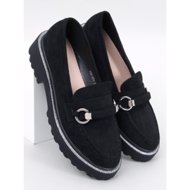 Sheady Mocassins en daim noir à semelle haute le noir 5