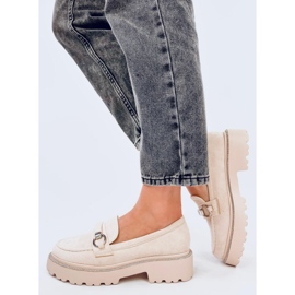 Mocassins à semelle haute en daim beige Sheady 3