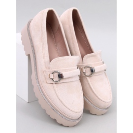 Mocassins à semelle haute en daim beige Sheady 5