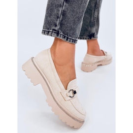 Mocassins à semelle haute en daim beige Sheady 4