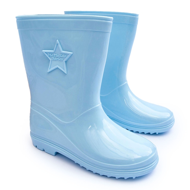Galoshes de caoutchouc pour enfants bleu clair 4
