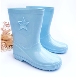 Galoshes de caoutchouc pour enfants bleu clair 3