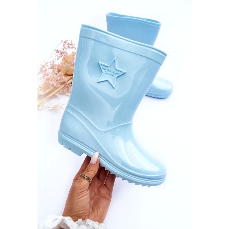 Galoshes de caoutchouc pour enfants bleu clair 2