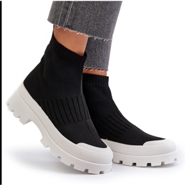 Bottines Pour Femmes Avec Chaussette Supérieure Slip-On Noir Fiename le noir 9