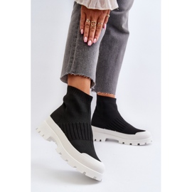 Bottines Pour Femmes Avec Chaussette Supérieure Slip-On Noir Fiename le noir 3