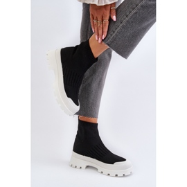 Bottines Pour Femmes Avec Chaussette Supérieure Slip-On Noir Fiename le noir 5