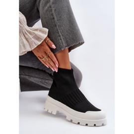 Bottines Pour Femmes Avec Chaussette Supérieure Slip-On Noir Fiename le noir 6