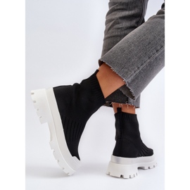 Bottines Pour Femmes Avec Chaussette Supérieure Slip-On Noir Fiename le noir 7