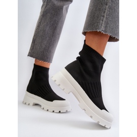 Bottines Pour Femmes Avec Chaussette Supérieure Slip-On Noir Fiename le noir 8