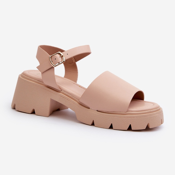 Sandales à talons épais pour femmes Nude Dottiassa beige 2