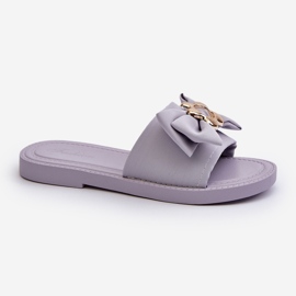 Tongs pour femmes lavande avec nœud Arsicada violet 1