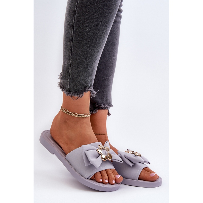 Tongs pour femmes lavande avec nœud Arsicada violet 2