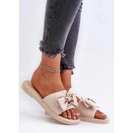 Tongs Pour Femmes Avec Noeud Beige Arsicada 2 Tongs Pour Femmes Avec Noeud Beige Arsicada 2