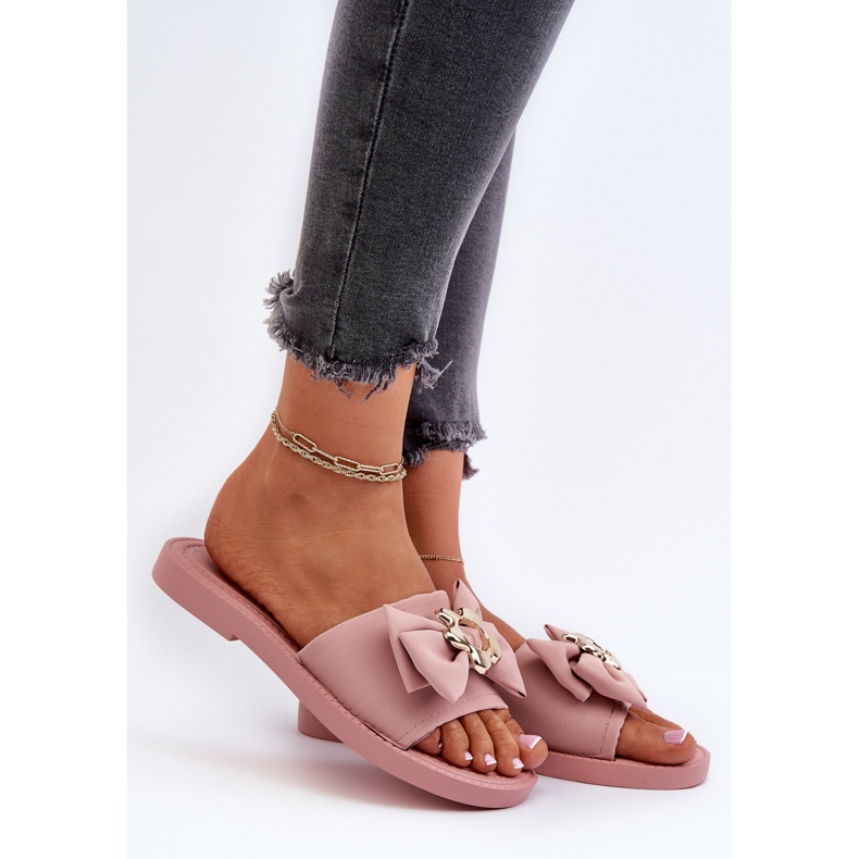 Tongs pour femmes avec nœud, rose Arsicada 2