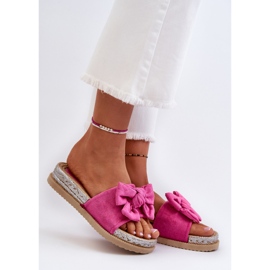 Tongs Plateforme Femme Avec Noeud Fuchsia Aflia rose 2
