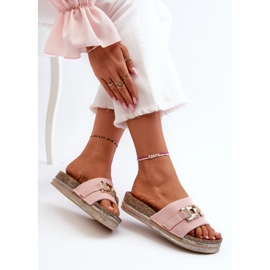 Tongs à plateforme pour femmes avec décoration, rose Vapireta 1 Tongs à plateforme pour femmes avec décoration, rose Vapireta 1