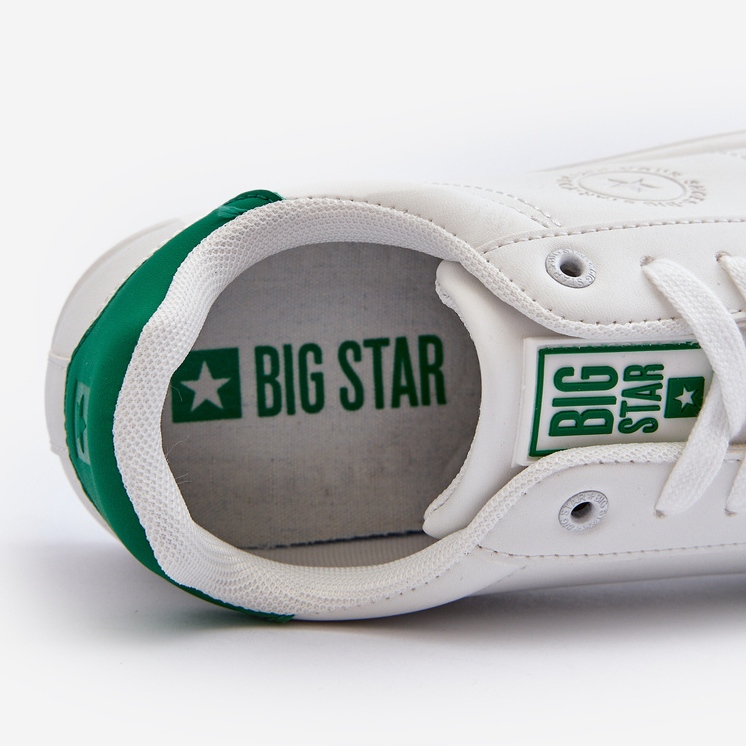 Baskets basses pour hommes en cuir écologique Big Star NN174280 blanc 2