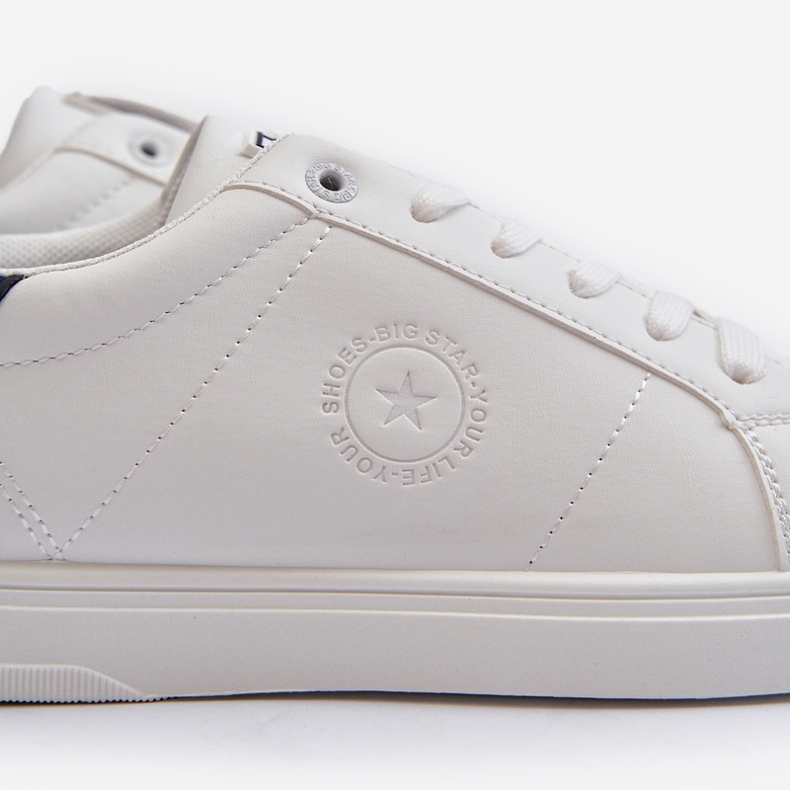 Baskets basses pour hommes en cuir écologique Big Star NN174282 blanc 2