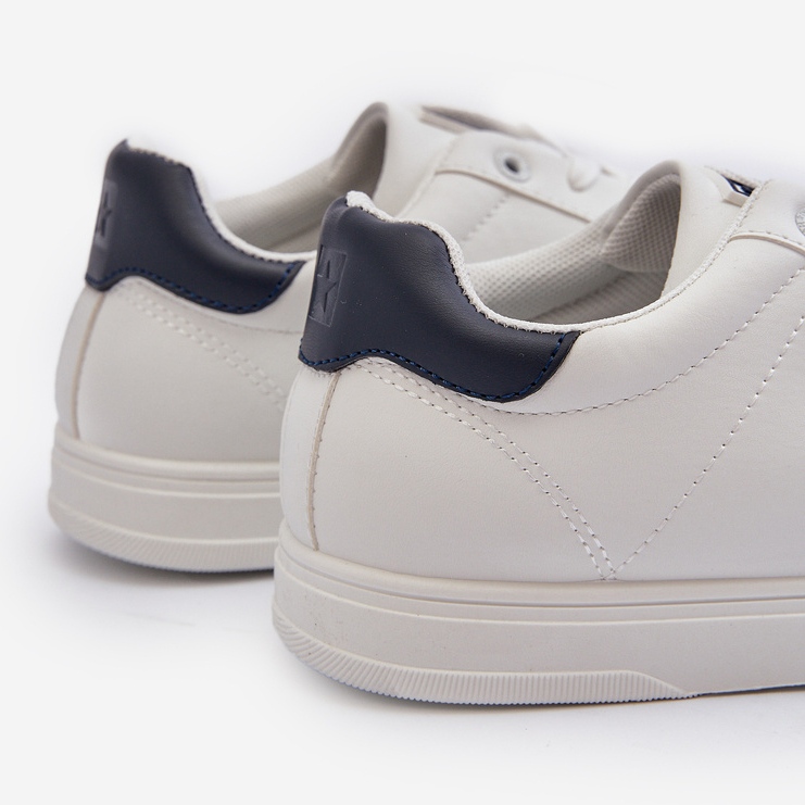 Baskets basses pour hommes en cuir écologique Big Star NN174282 blanc 1