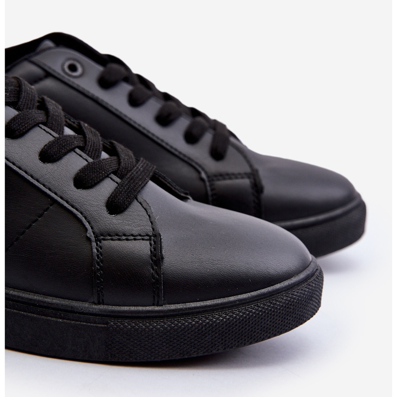 Baskets basses pour hommes en cuir écologique Big Star NN174284 noir le noir 2 Baskets basses pour hommes en cuir écologique Big Star NN174284 noir le noir 2