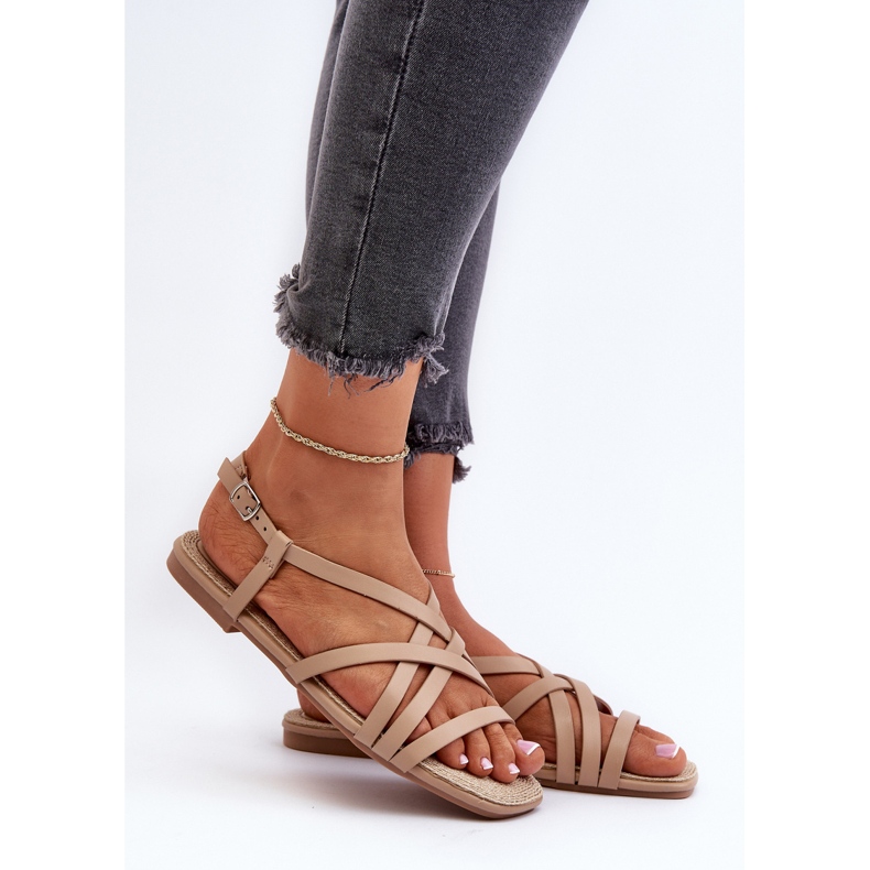 Sandales plates Big Star pour femmes NN274012 Beige 2