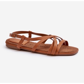 Sandales plates Big Star pour femmes NN274013 Camel brun 2