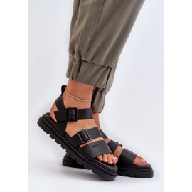 Sandales en cuir écologique pour femmes Big Star NN274065 Noir 2