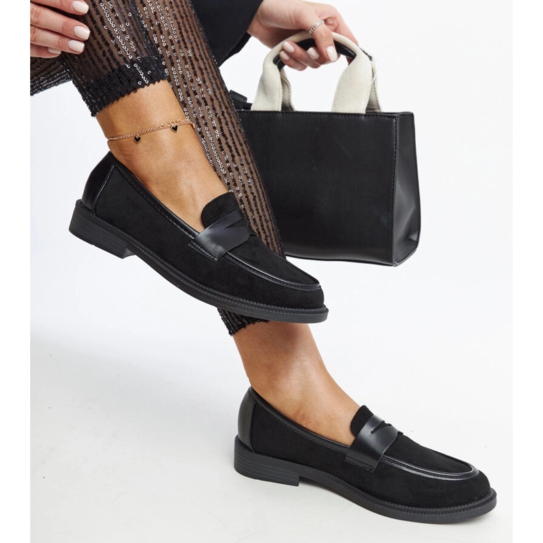 Mocassins Floretta en daim noir le noir 1