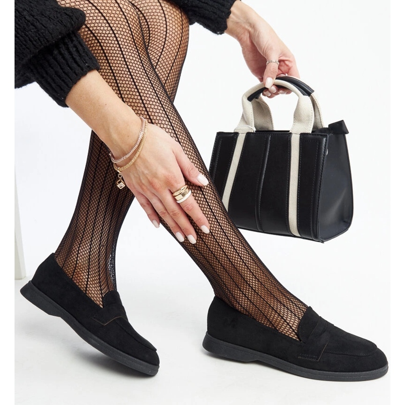 Mocassins Nibras en daim noir le noir 1